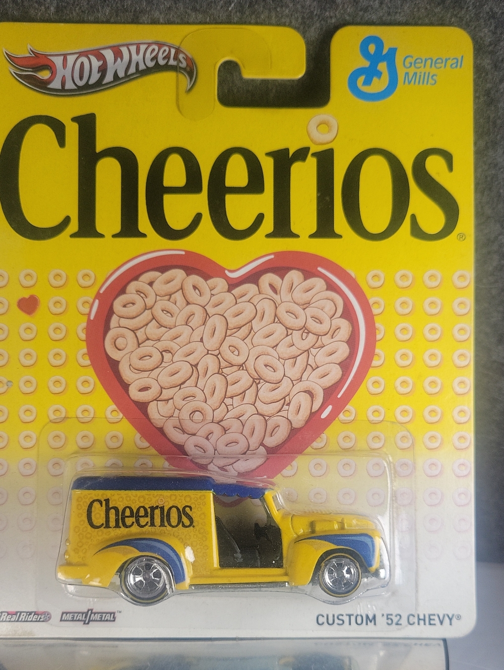 Hot Wheels Cheerios Custom '52 Chevy Toy - Yellow with Blue Accents